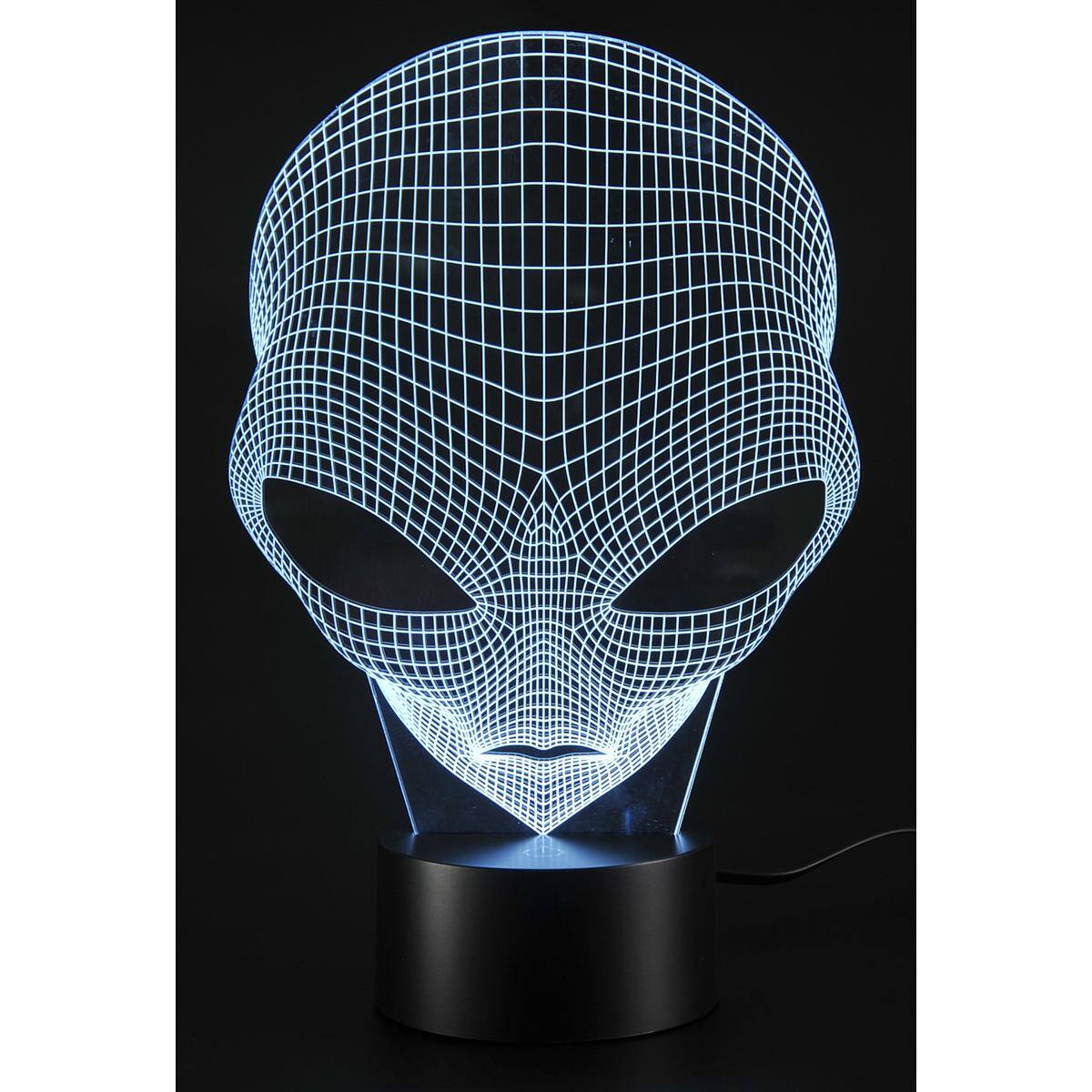 Left. JuzToys - 3D Night Light for Kids, 3D Illusion Grow LED Alien Shapes Lamp 7 Colors USB Power, LED Lamp for Bedrooms and Offices - Black.