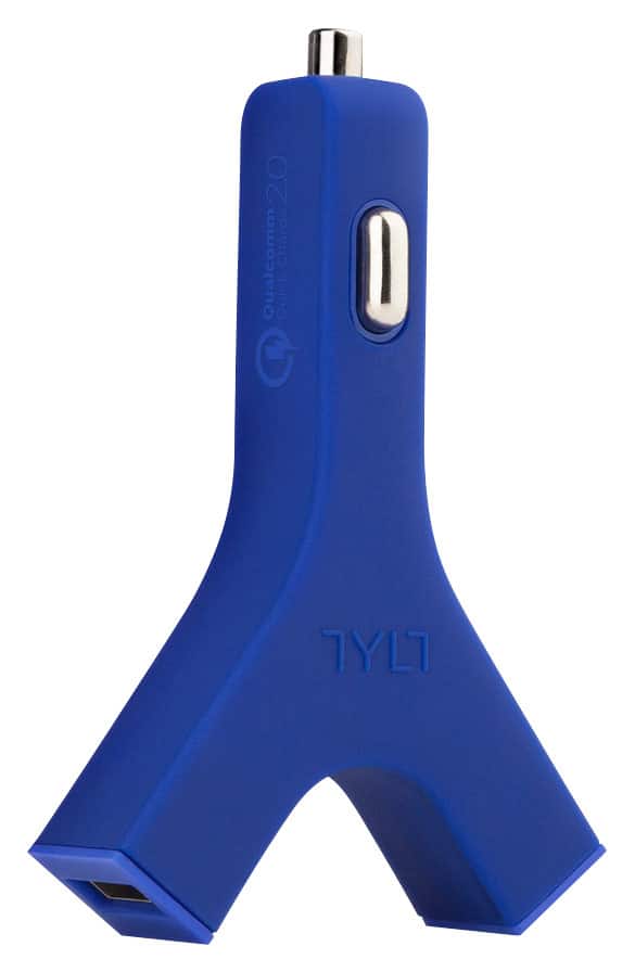 Front. TYLT - Y-Charge [Quik] Vehicle Charger - Blue.