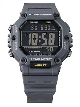 Casio - Digital Resin Strap Quartz AE-1600H-8BV 100M Men's Watch - Black