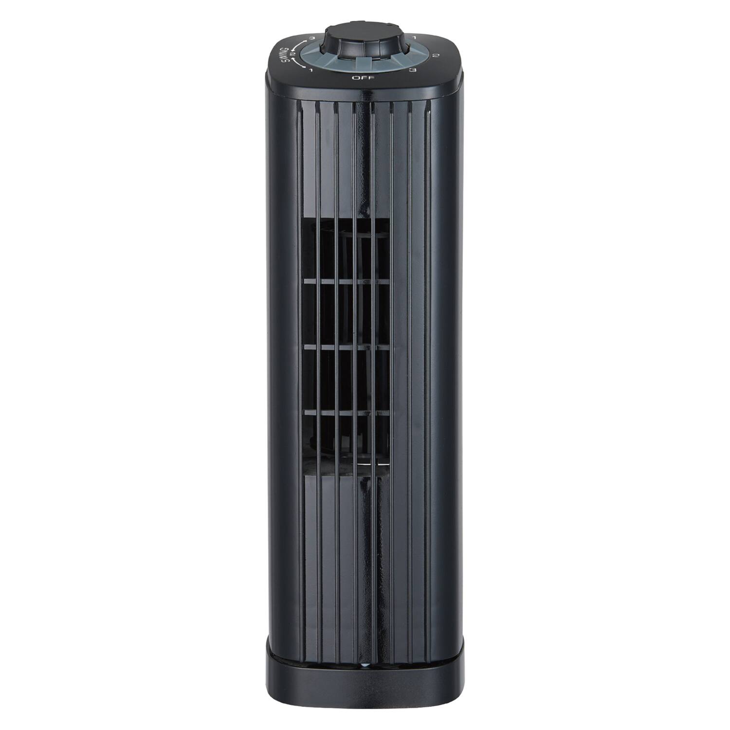 Back. Optimus - Optimus F-7348BK 14 Inch Portable Ultra-Slim Desktop Tower Fan in Black - Black.