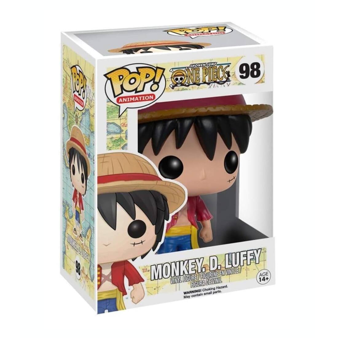 OPP! SHONEN JUMP POP! ONE PIECE 98 1 0 ANIMATION 98 MONKEY. D. LUFFY FIGURINE EN VINYLE FIGURA DEVINIL 14+ WARNING: Choking Hazard. May contain small parts.