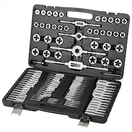 VEVOR - Tap and Die Set, 110-Piece Include Metric Size M2 to M18, Bearing Steel Taps and Dies, Essential Threading Tool - Black