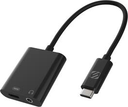 Scosche - StrikeLine Adapter Audio Adapter With Charge Port For USB-C Devices Black