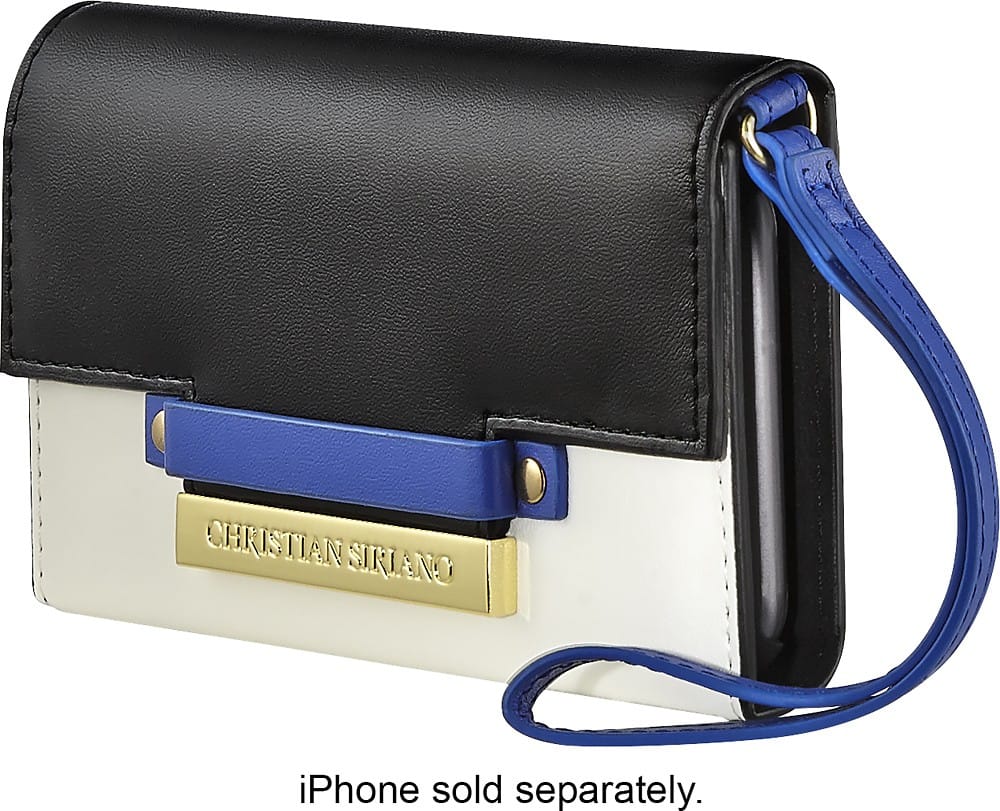 Front. Christian Siriano - Folio Case for Apple® iPhone® 6 Plus and 6s Plus - Black/White/Blue/Gold.