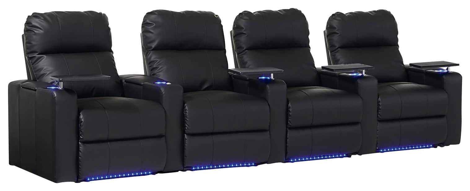Octane Seating Turbo XL700 Straight 4Seat Power Recline Home Theater