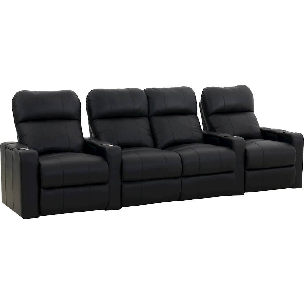 octane seating  turbo xl700 straight 4seat manual recline home theater  seating with middle loveseat  black