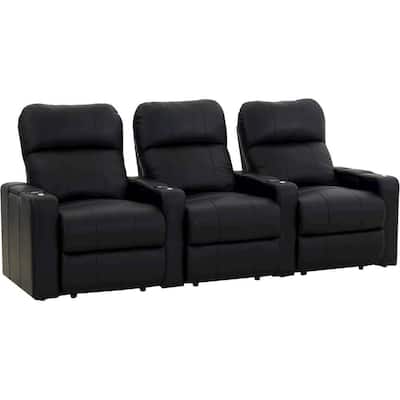 Octane Seating - Turbo XL700 Straight 3-Seat Manual Recline Home Theater Seating - Black