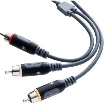 Alt View Standard 20. Spider - Composite Audio/Video Cable - Gray.