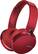 Angle. Sony - Extra Bass Wireless Over-the-Ear Headphones - Red.