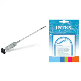 Intex - Rechargeable Handheld Swimming Pool Vacuum & Wet Set Repair 6 Patch Kit - Gray