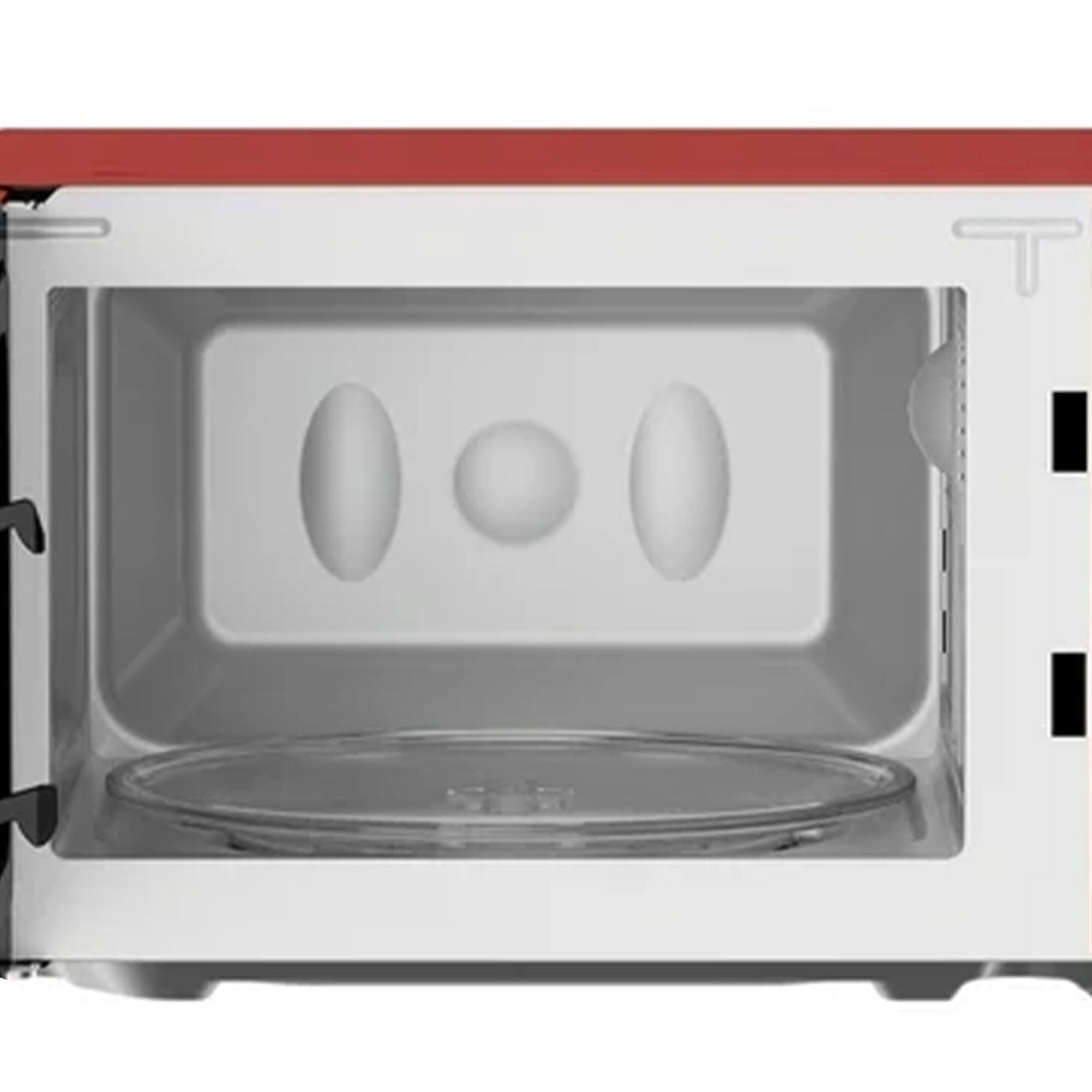 Alt View 6. Magic Chef - Magic Chef MC77CMR 0.7-Cu. Ft. 700-Watt Retro Countertop Microwave (Red) - Red.