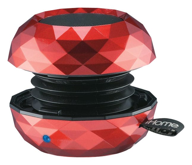 Front. iHome - Metallic Portable Bluetooth Mini Speaker System - Red.