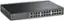 The image features a black switch with 24 ports, manufactured by TP-Link. The switch is designed for Gigabit Ethernet and supports 1000Mbps speeds. The ports are labeled with numbers, indicating their specific positions on the switch. The switch is a versatile device that can be used in various networking applications, providing reliable connectivity for devices such as computers, servers, and other network equipment.