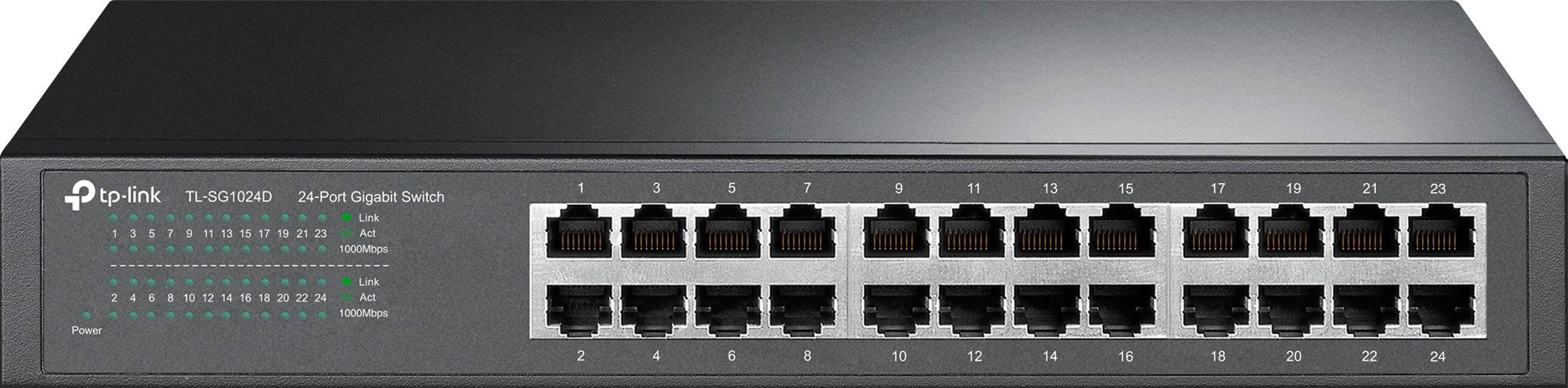 Best Buy TP Link 24 Port 10 100 1000 Mbps Gigabit Ethernet Switch Gray 