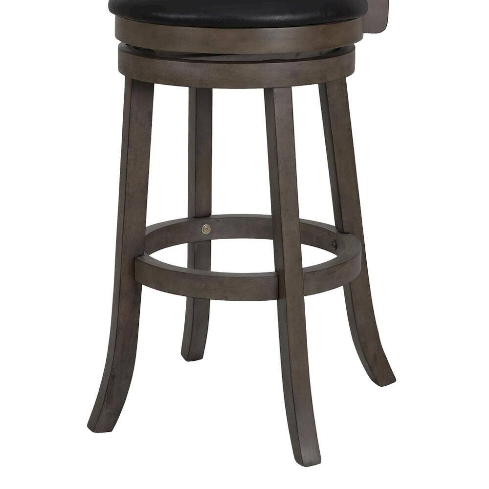 Angle. FurniFact - Gray Wood Swivel Bar Stool Set of 2 - Grey.