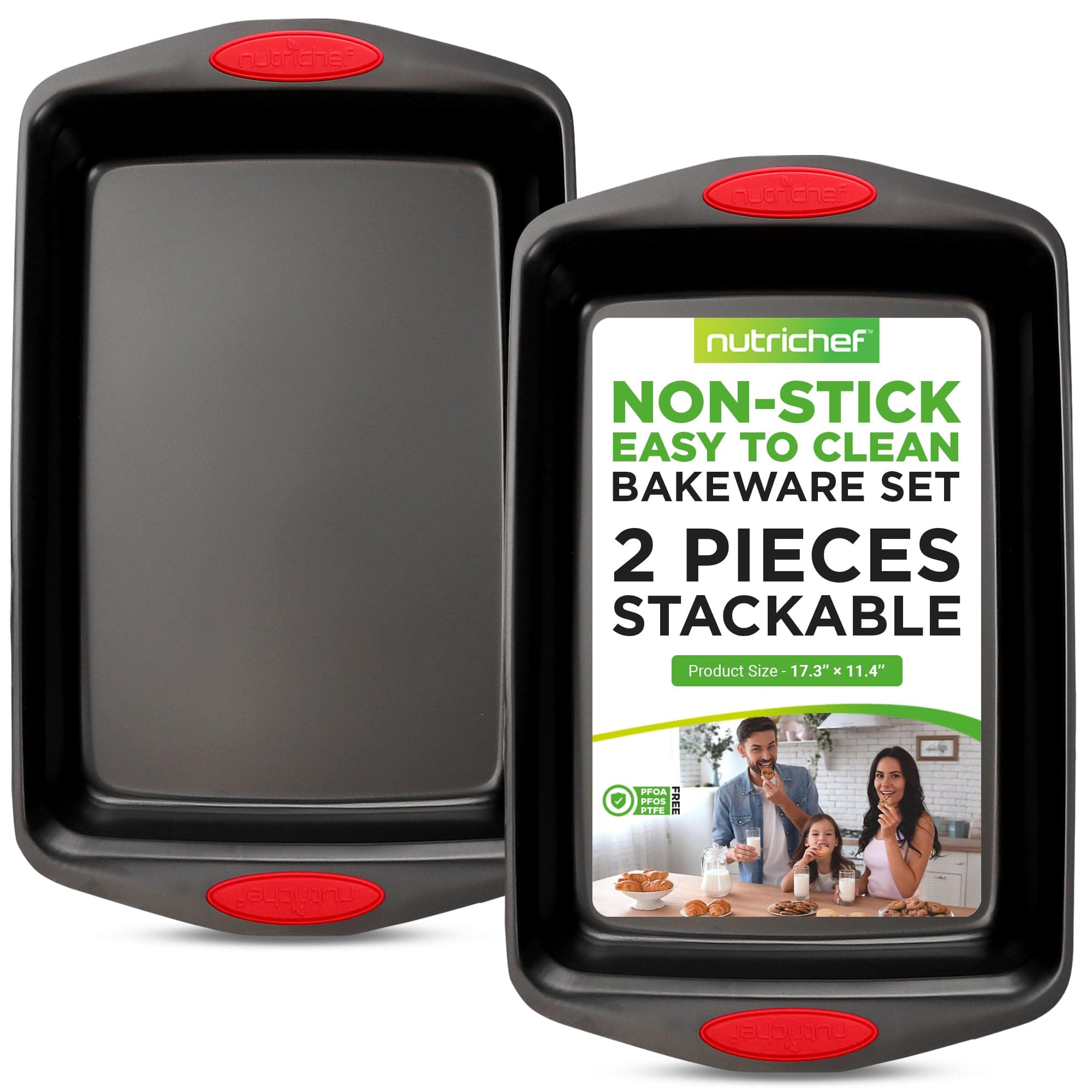 NutriChef - 2-Piece Nonstick Baking Pan Set –