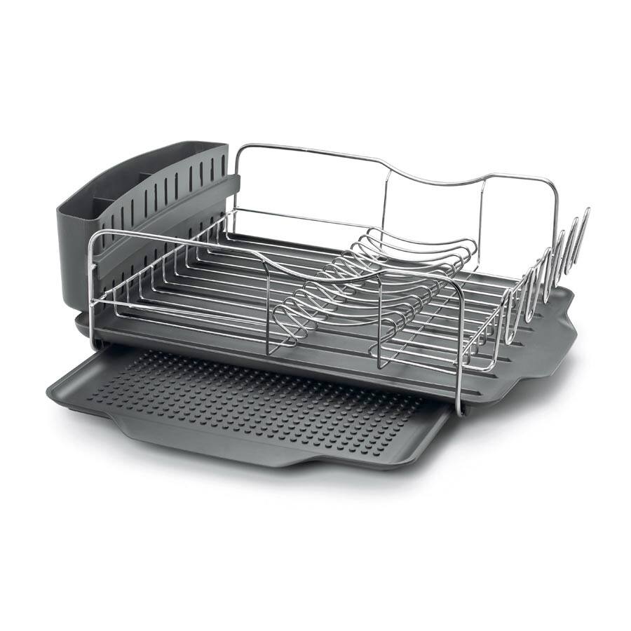 Alt View 1. Polder - Advantage 4 Piece Dish Rack With Slide Out Drain Tray - Black.