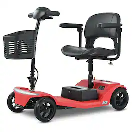 Segmart - 4 Wheel Mobility Scooters for Seniors, Electric Mobility Scooters with Control Panel, Power Scooter for Outdoor - Red