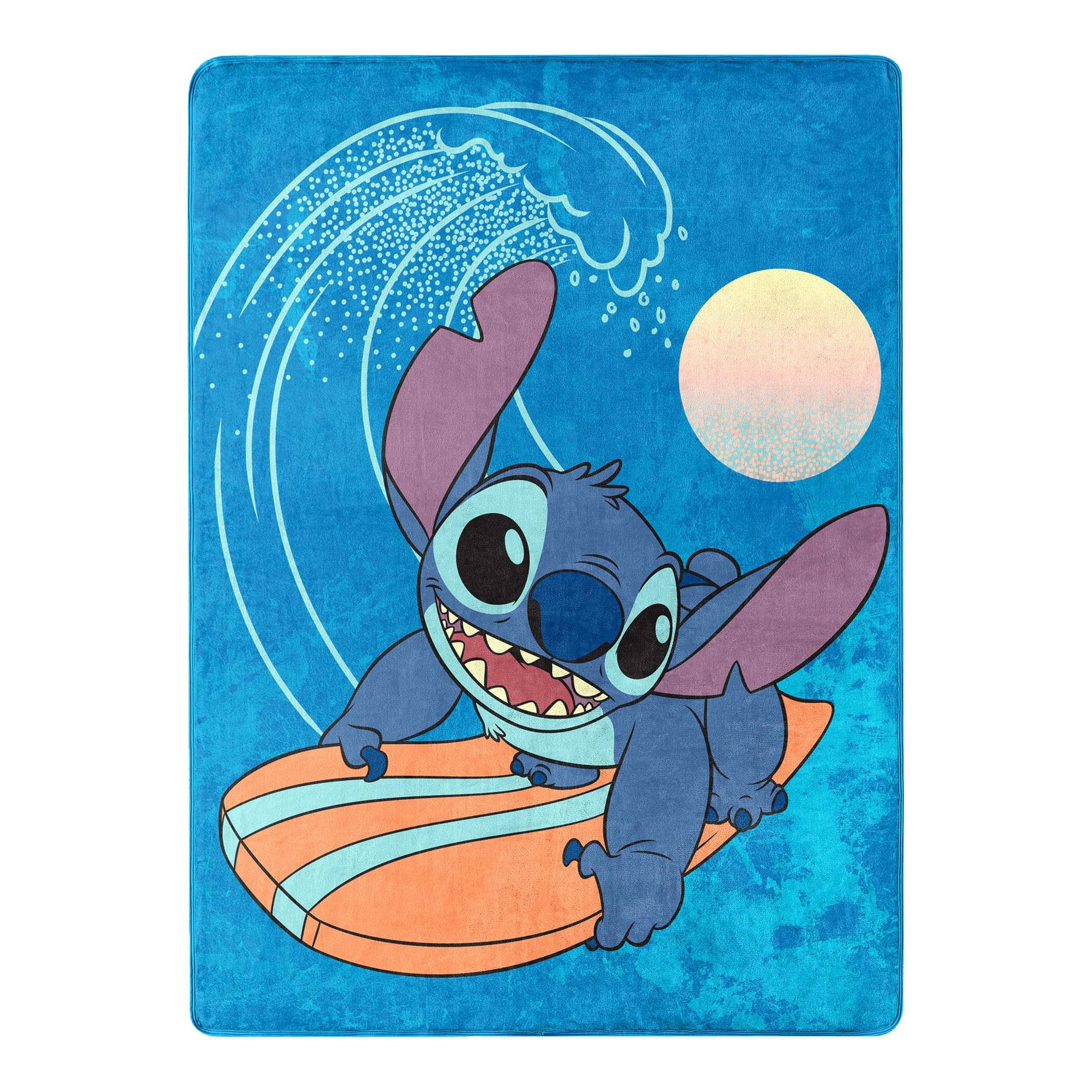 Disney - Lilo & Stitch Make Waves 46 x 60 Inch Silk Touch Throw Blanket - Blue