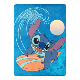 Disney - Lilo & Stitch Make Waves 46 x 60 Inch Silk Touch Throw Blanket - Blue
