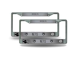 Rico Industries - Brooklyn Nets NBA Chrome Metal License Plate Frame - Set of 2 Frames - Multi