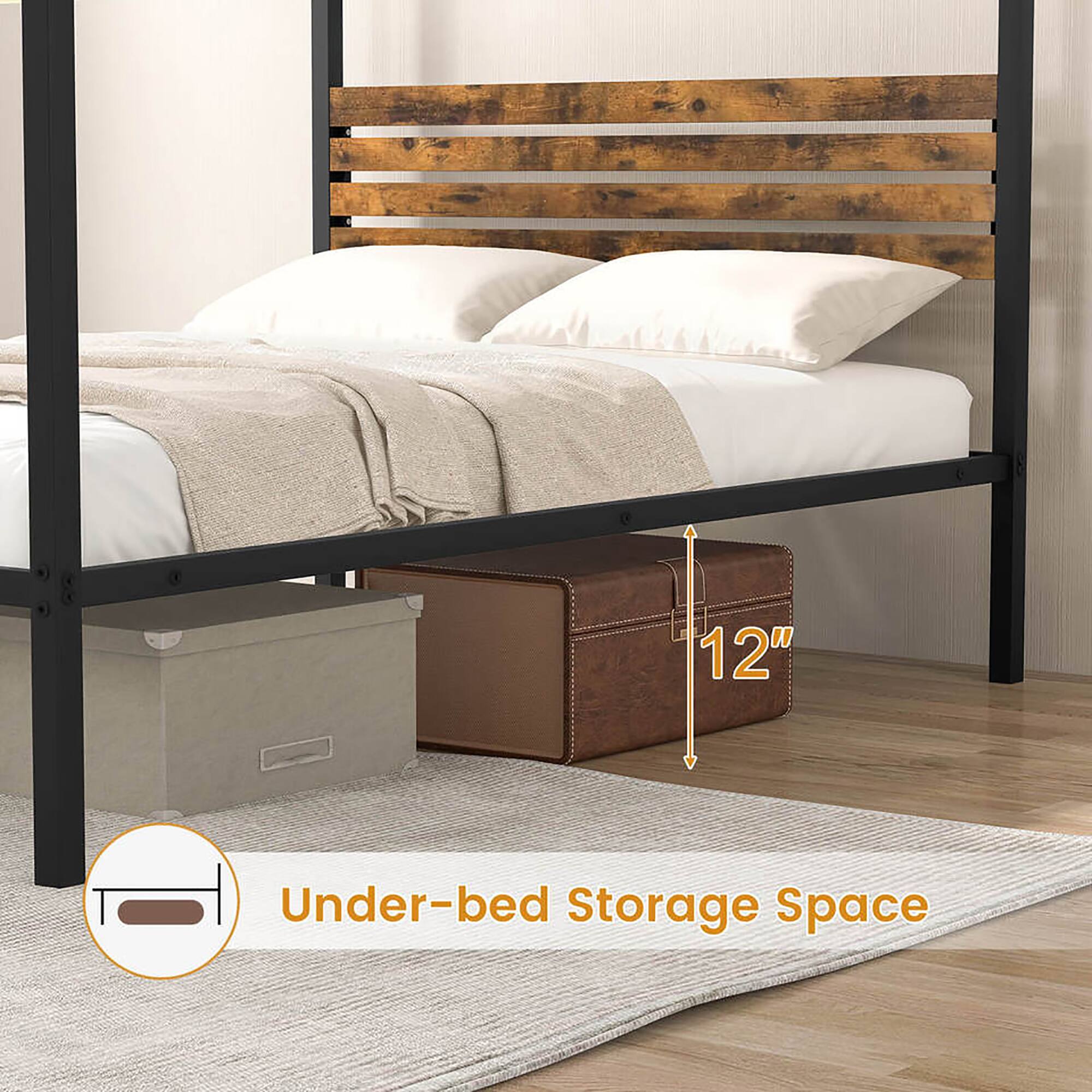 12" Under-bed Storage Space