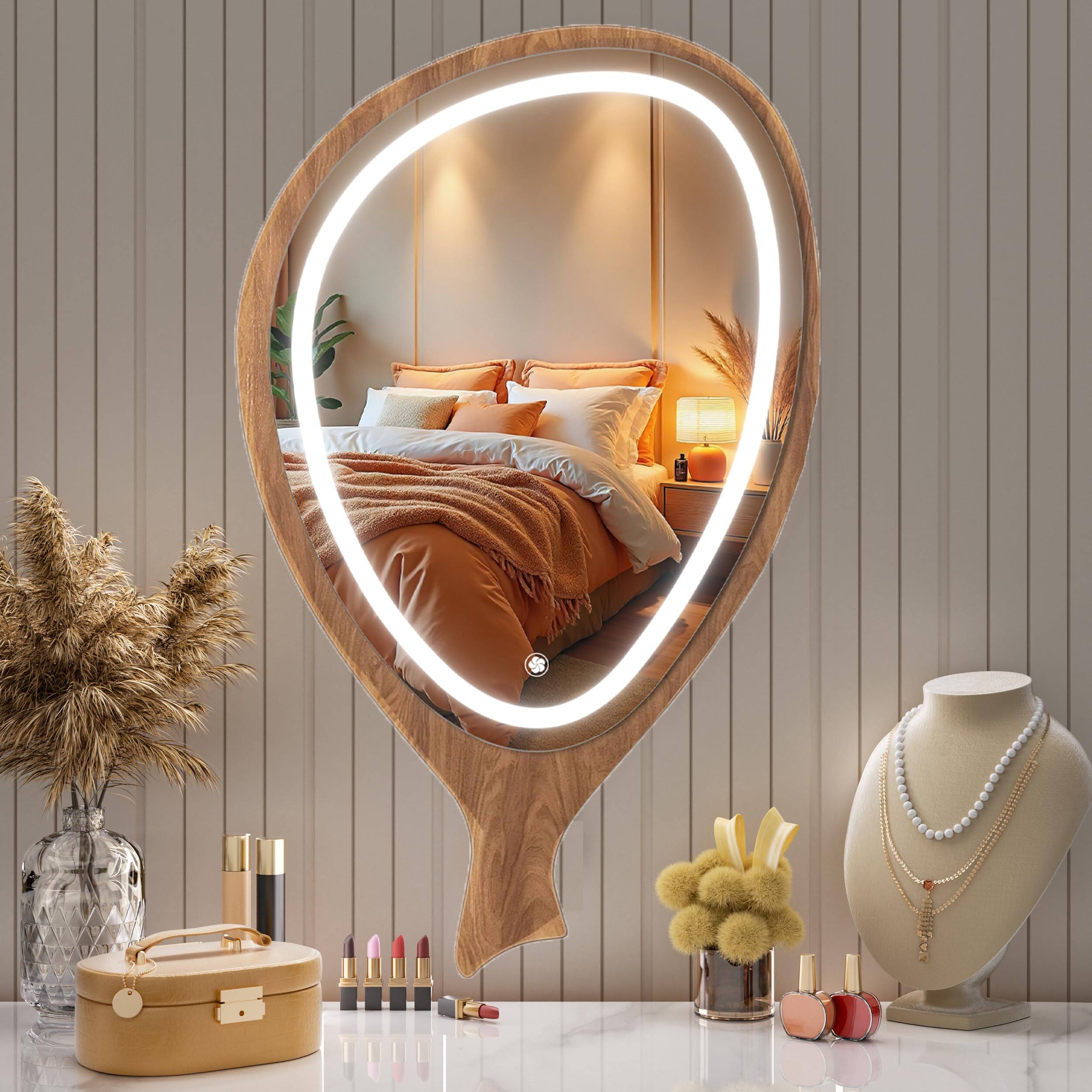 Walnut With Led-30"L x 18"W