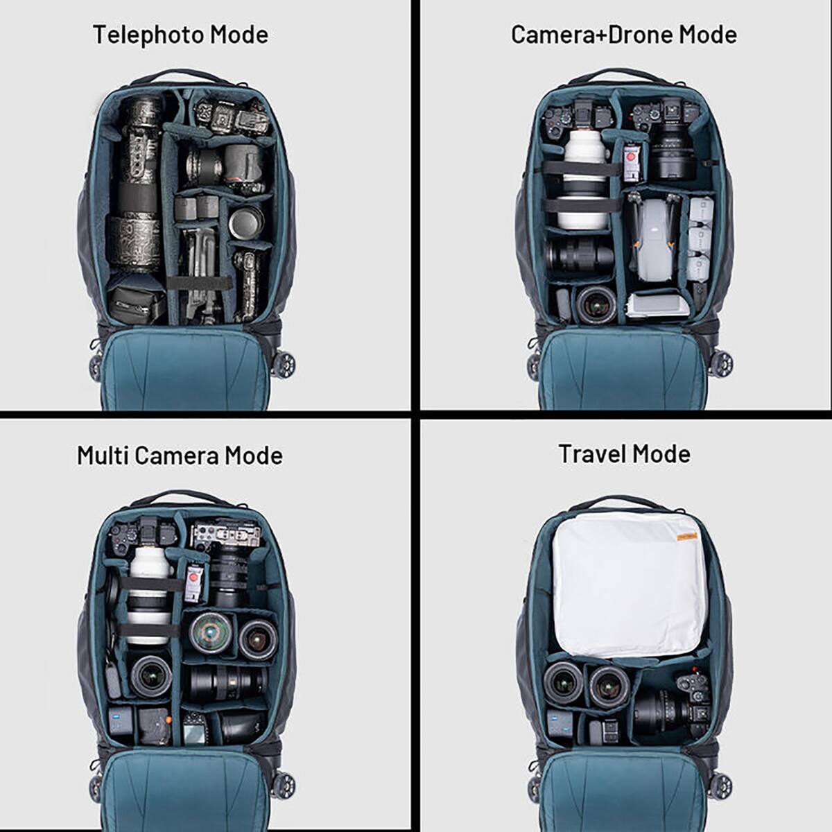 Telephoto Mode  
Camera+Drone Mode  
Multi Camera Mode  
Travel Mode
