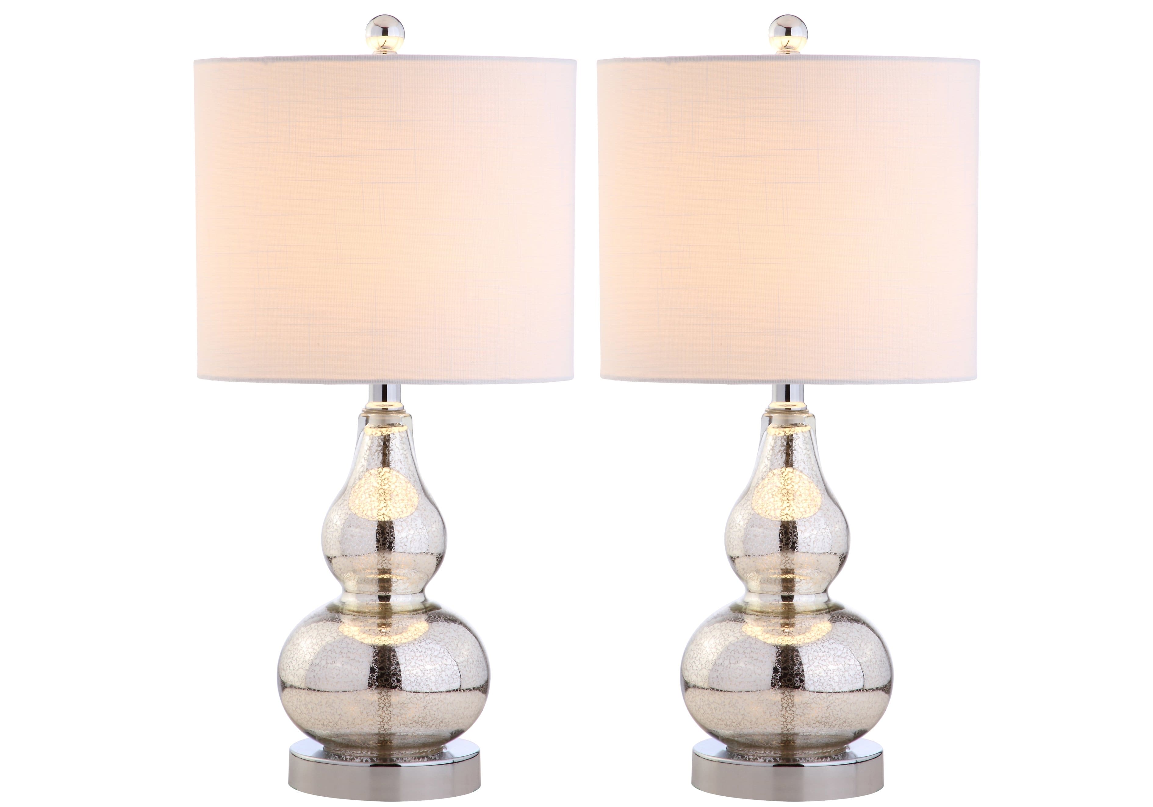 "Jonathan Y - Anya 20.5"" Mini Glass Table Lamp, Silver (Set of 2) - Mercury Silver" price history on PriceWatchPro