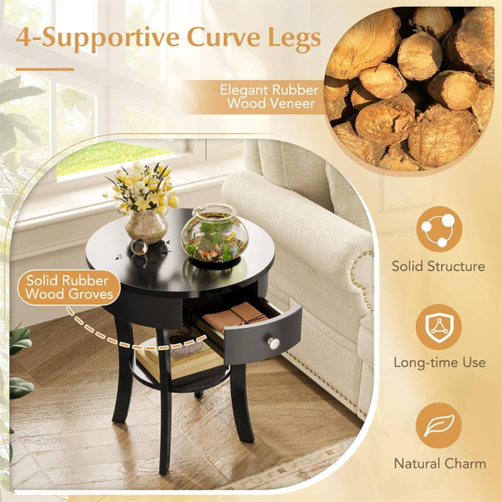 4-Supportive Curve Legs  
Elegant Rubber Wood Veneer  
Solid Rubber Wood Groves  
Solid Structure  
Long-time Use  
Natural Charm