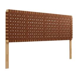 FurniFact - Vegan Leather King Headboard with Durable Frame and Stylish Design - Brown