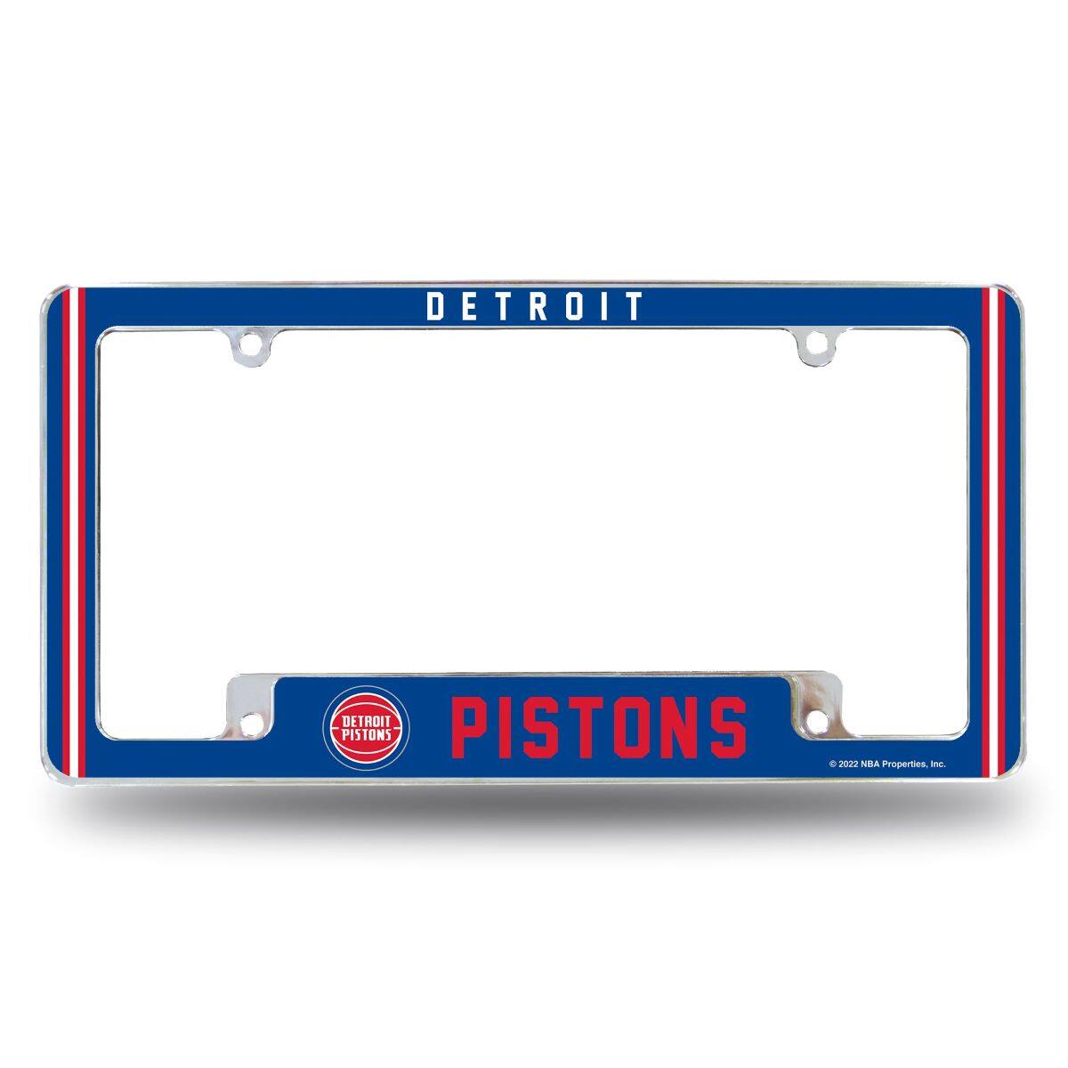 Detroit Basketball Pistons Chrome Metal License Plate Frame