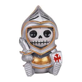 Pacific Trading - Furrybones Sir Kay Skeleton in Medieval Suit of Armor Knight Figurine - Silver