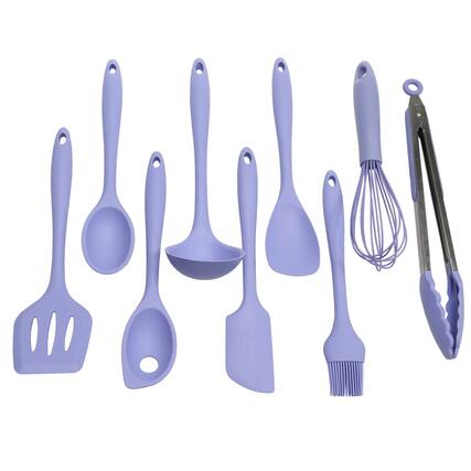 Front. Chef Craft - 9 Piece Premium Silicone Kitchen Tool and Utensil Set - Periwinkle - Periwinkle.