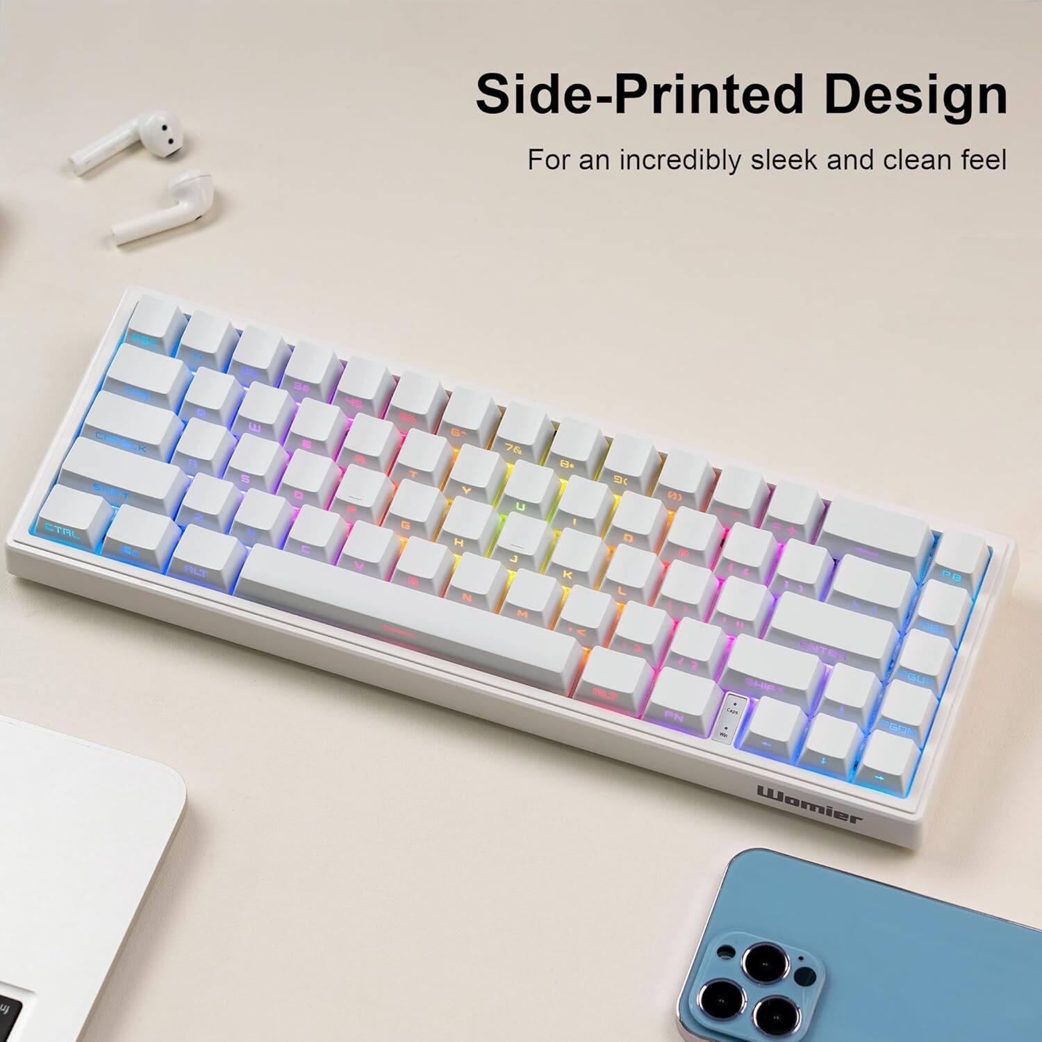 Side-Printed Design  
For an incredibly sleek and clean feel