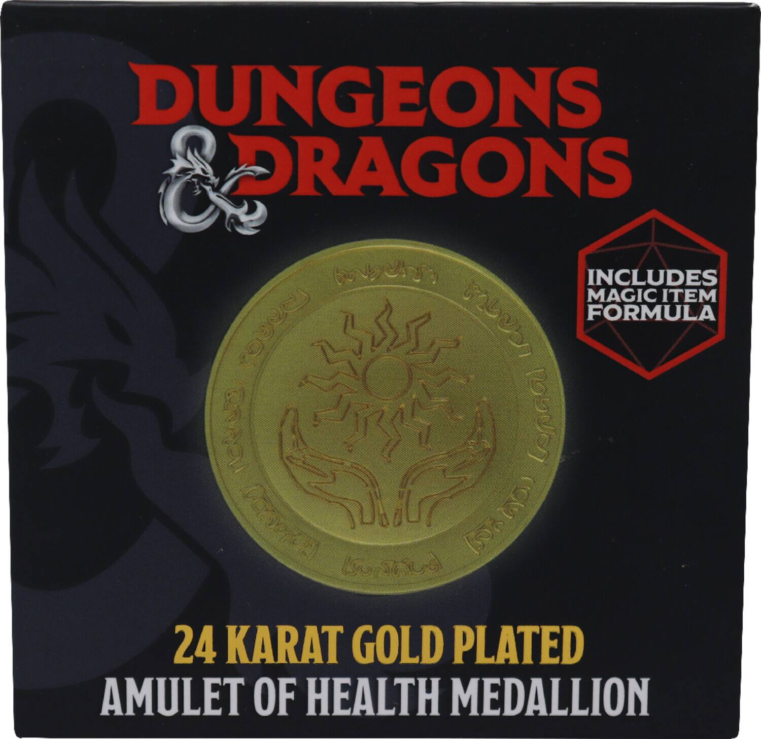 Dungeons & Dragons includes magic item formula. 24 karat gold plated amulet of health medallion.