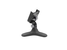 WeatherTech - DeskFone | Adjustable & Secure Fit Universal Desktop Cell Phone Holder – Black Body – Graphite Metal Knobs - Black/Graphite Metal