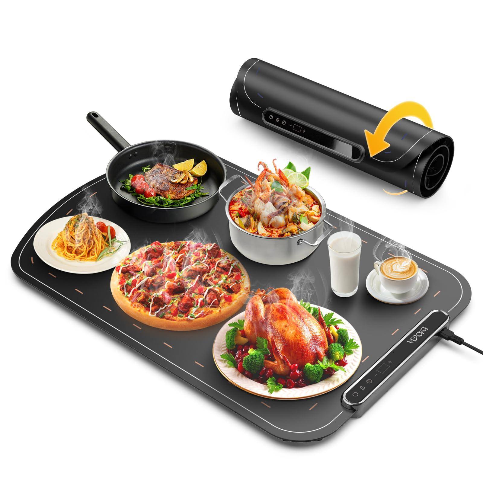 Front. Stylel Star - Warming Mat For Food Warmer Countertop Electric Tray With 7 Temp Levels & Auto Shut-off Warmers Parties Ideal Gift Ki... - Black.