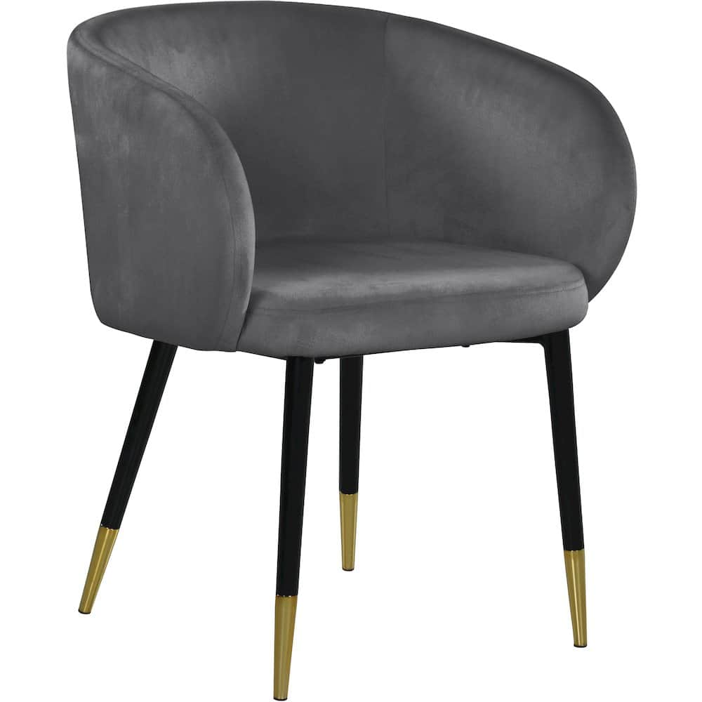 Meridian Furniture - Louise Grey Velvet Dining Chair - Gray