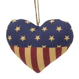 BreeBe - Patriotic Heart Fabric Ornament - Multicolor