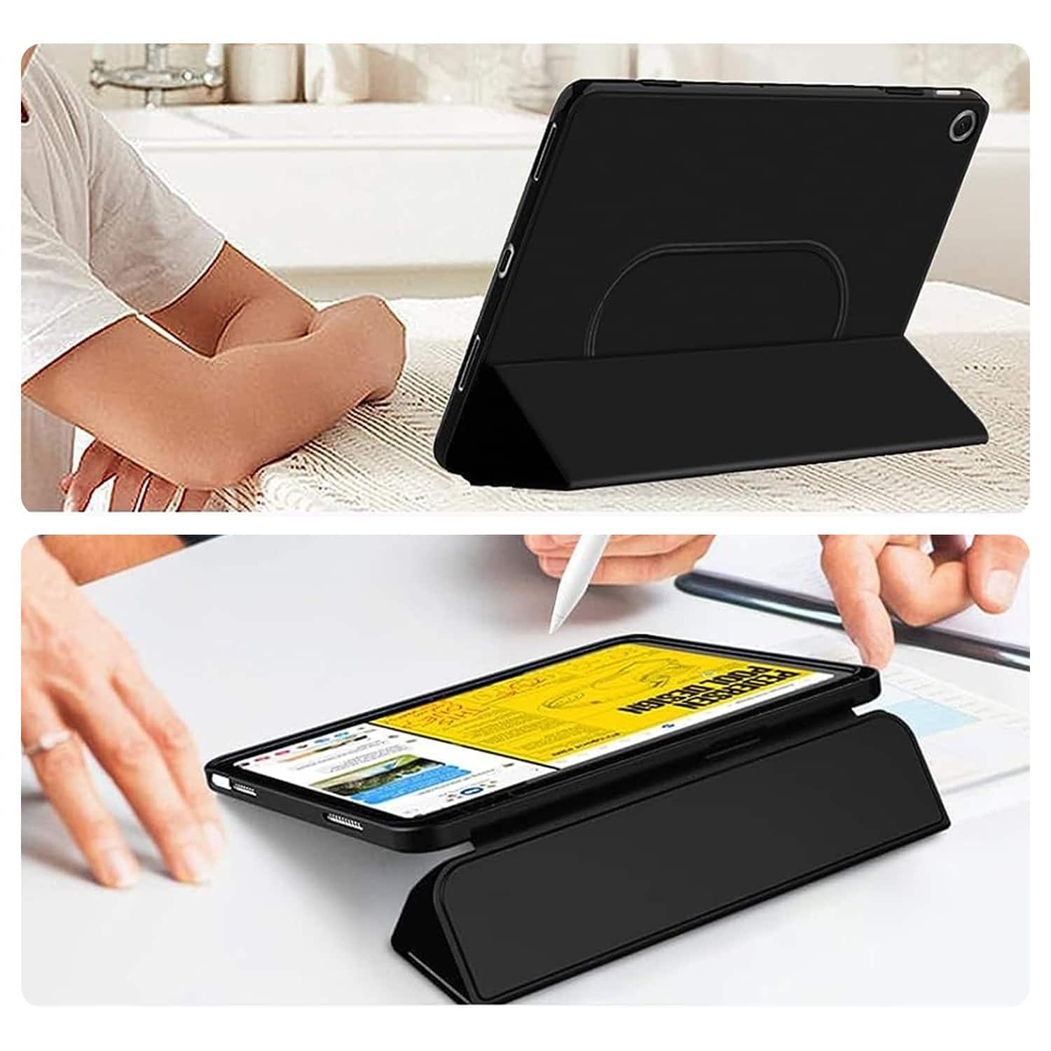 Alt View 16. SaharaCase - AirShield Tri-Fold Folio Case for Google Pixel Tablet - Black.