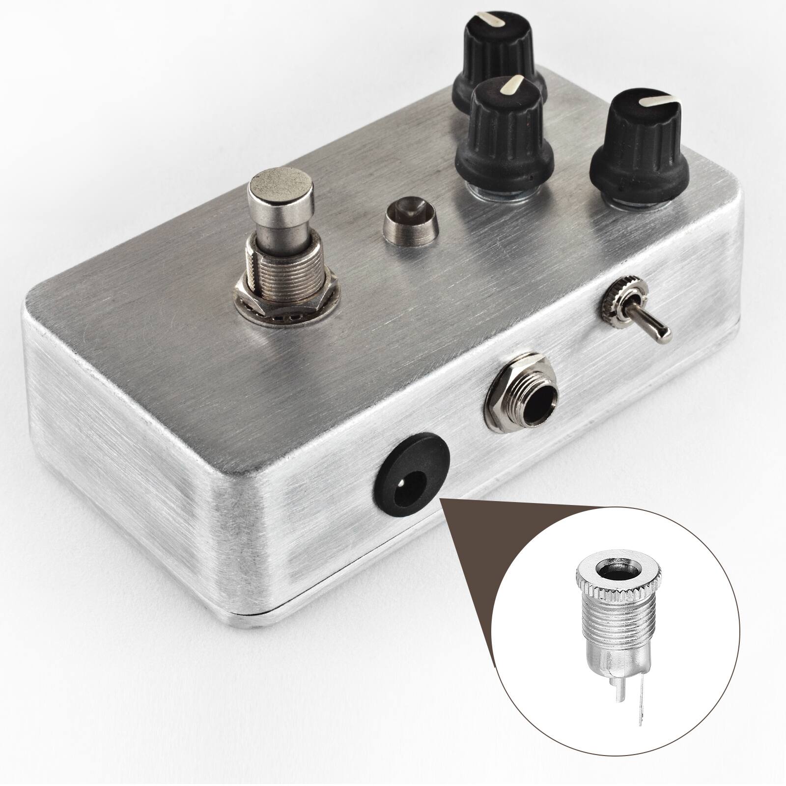 Alt View 3. Unique Bargains - 5pcs DC5521 Female Jack + 5pcs DC5521 Male Plug with Spacer for Guitar/Car Audio/Power Supply - Black.