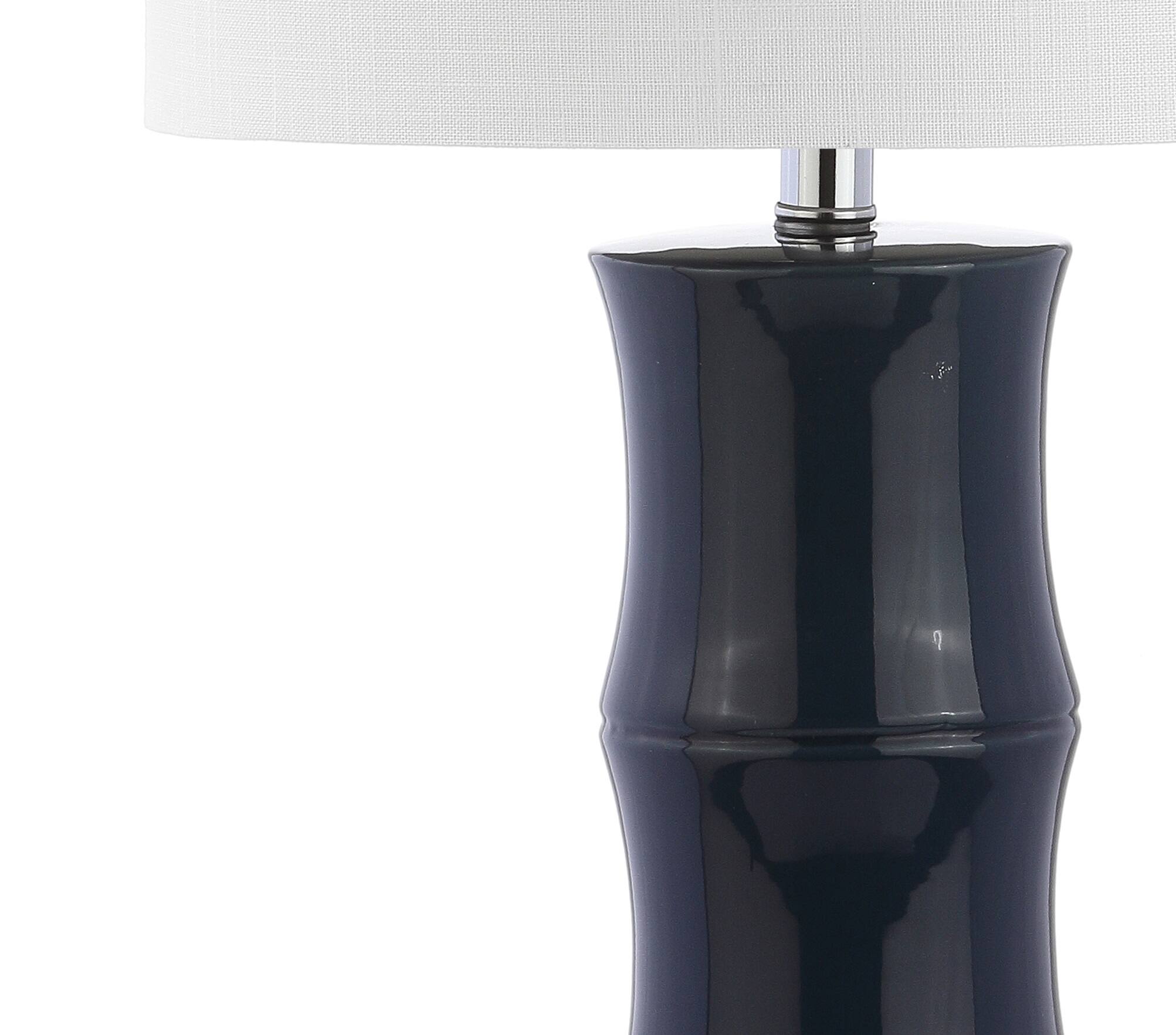 Alt View 6. Jonathan Y - Tiki 26.5" Ceramic LED Table Lamp, Navy - Navy.