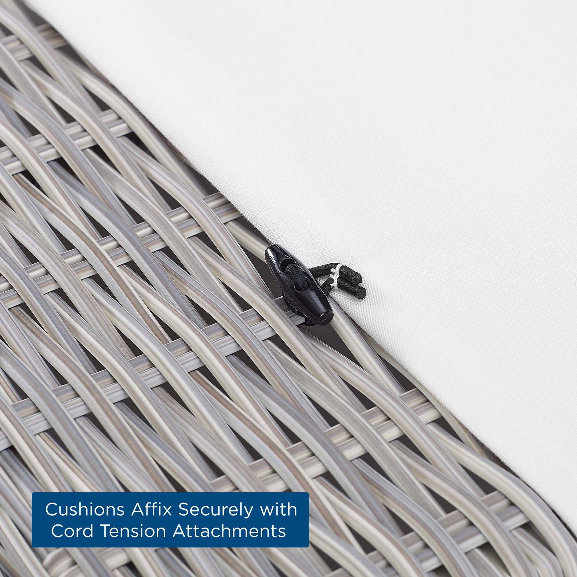Cushions Affix Securely with Cord Tension Attachments