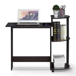 Hivvago - Contemporary Home Office Computer Desk in Black Finish - Dark Brown