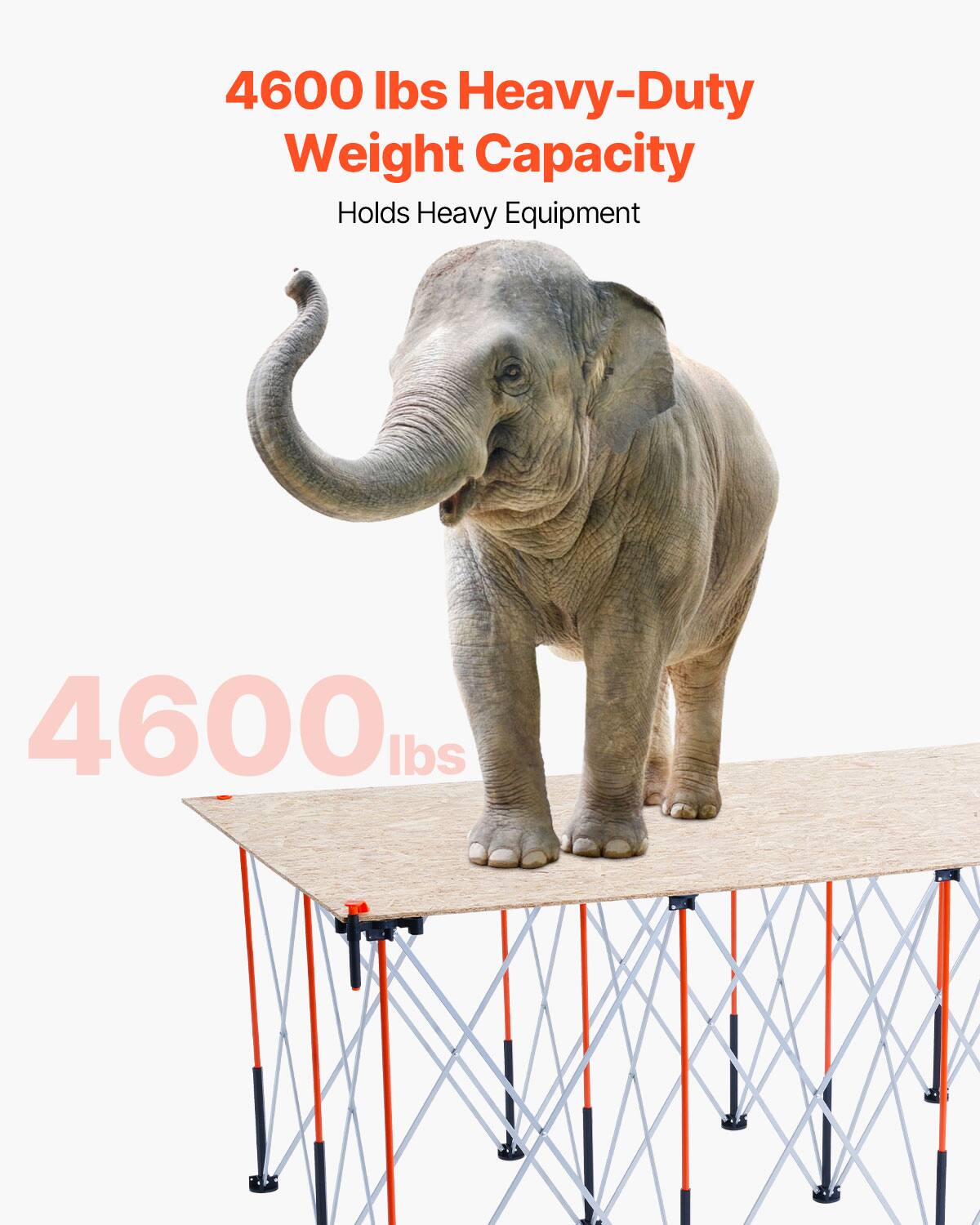 4600 lbs Heavy-Duty Weight Capacity  
Holds Heavy Equipment  

4600 lbs