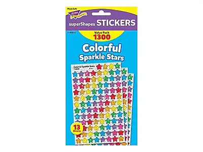 superShapes STICKERS
Value Pack 1300
Colorful Sparkle Stars
13 Sheets