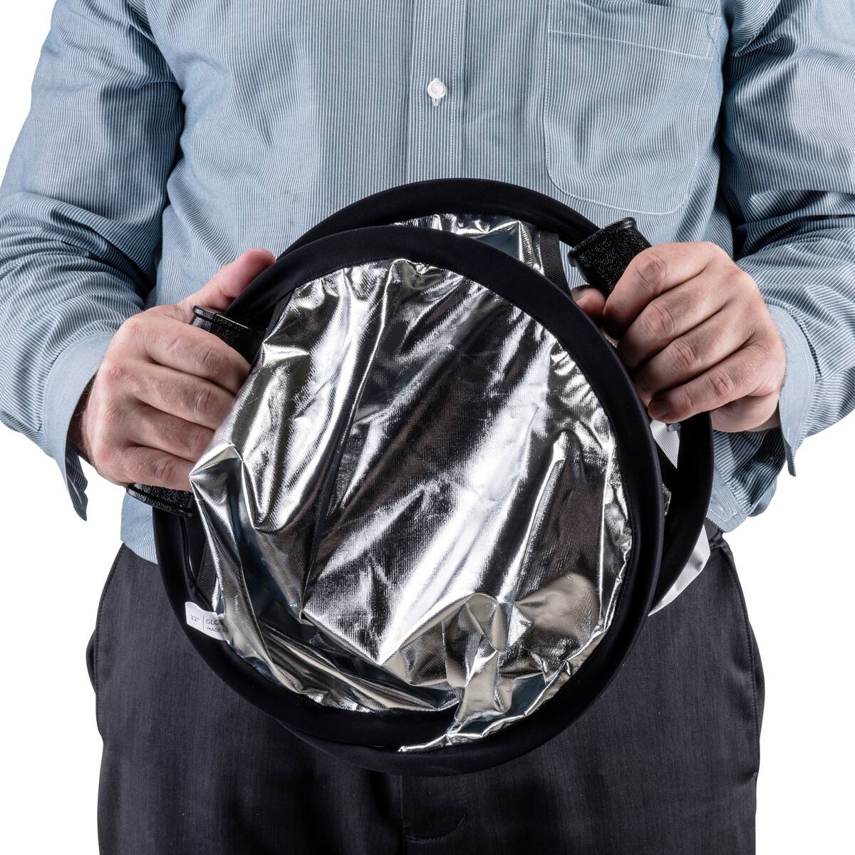 Alt View 6. Glow - Glow Circular Collapsible Reflector with Handles (32", Silver/White).