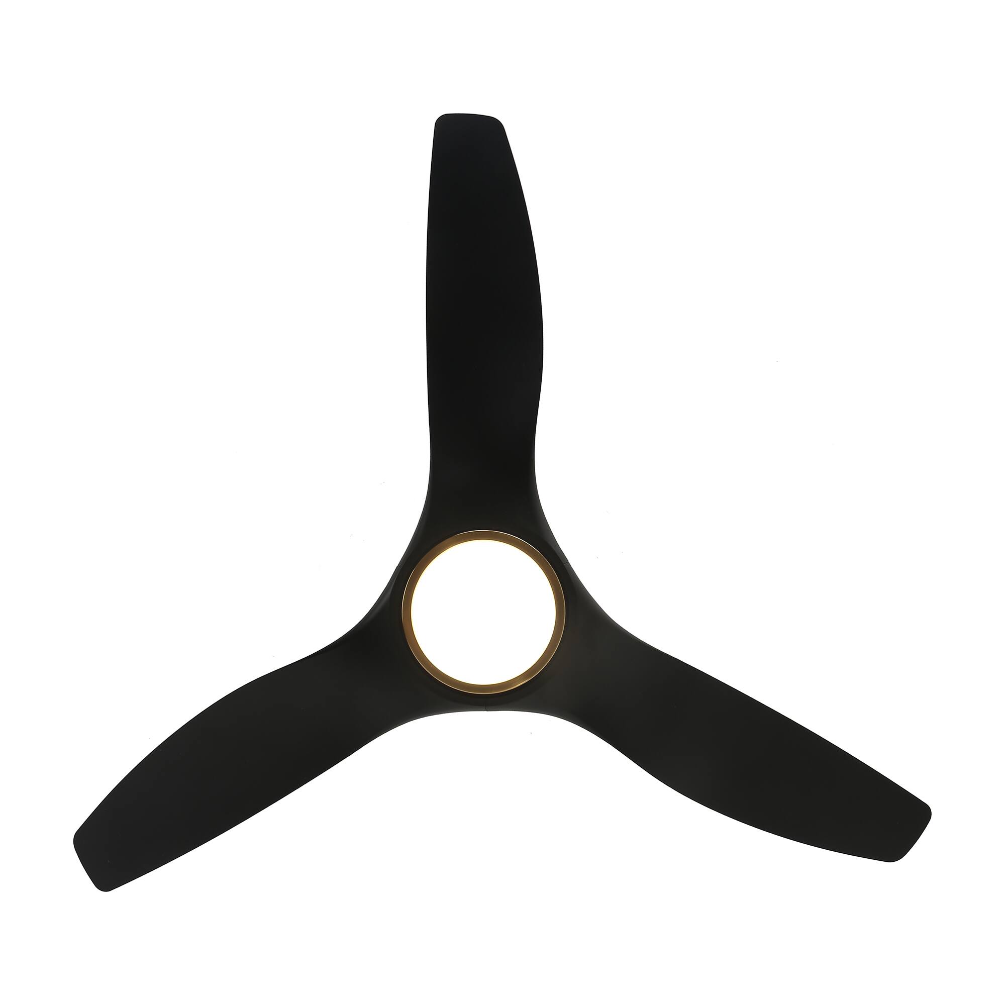 Alt View 5. Parrot Uncle - 52" Modern Black Dimmable Propeller Smart Ceiling Fan with Light and Remote, App Control, Voice Control - Black.