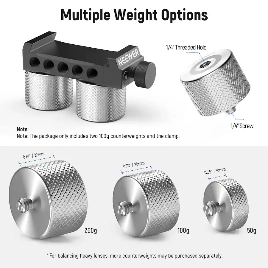 Threaded Counterweights Neewer Gimbal Counterweights & Clamp Kit for DJI RS/ZHIYUN Crane/Moza ...